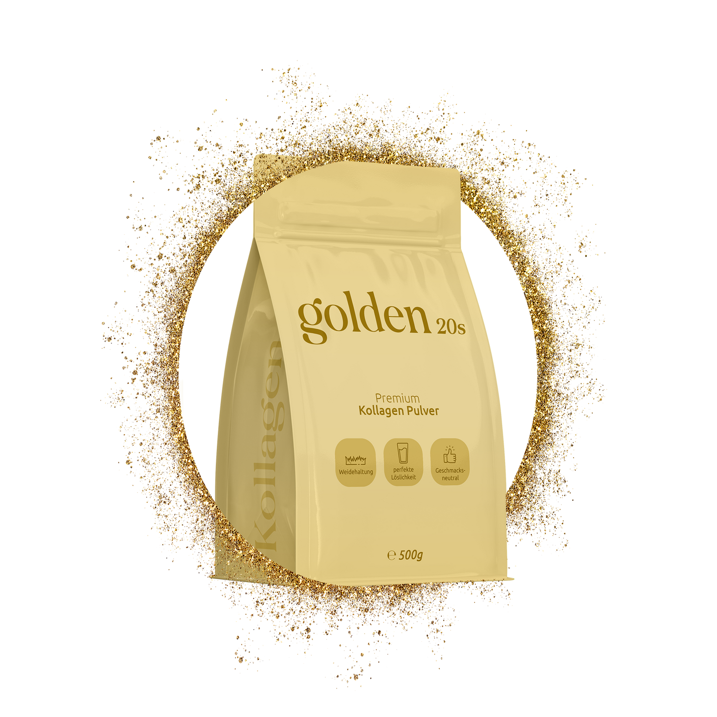 Golden20s Glow Kollagen Pulver 500g – reines Kollagenhydrolysat aus Weidehaltung